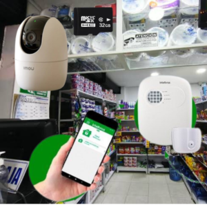 Kit de Seguridad Inteligente: Alarma Intelbras + Cámara IMOU + Micro sd 32GB